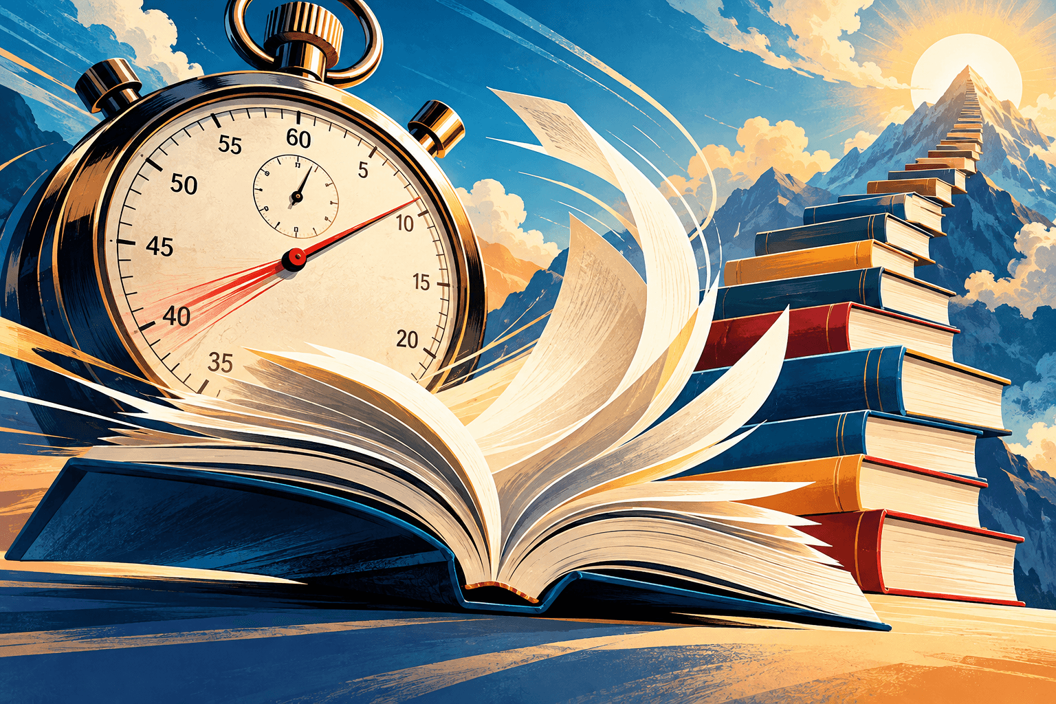 Illustration zu „Lernen Sie, sich mit Speed Reading zum Erfolg zu lesen‟: Sie müssen Speed Reading lernen. Es ist einfach und macht Spaß und wird Sie befähigen, ein durchschnittliches Buch in einer Stunde zu